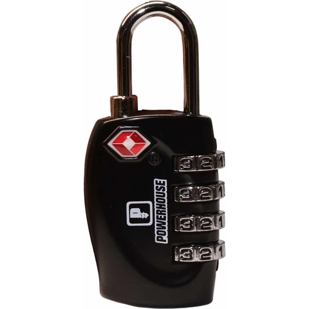 Powerhouse PH-TSAPL-4D-BLK Luggage Padlock 4 Dials (TSA) | Powerhouse by KHM Megatools Corp. Powerhouse PH-TSAPL-4D-BLK Luggage Padlock 4 Dials (TSA) | Powerhouse by KHM Megatools Corp.
